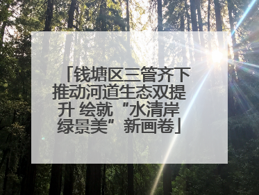 钱塘区三管齐下推动河道生态双提升 绘就“水清岸绿景美”新画卷