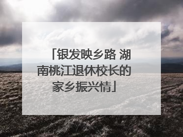银发映乡路 湖南桃江退休校长的家乡振兴情