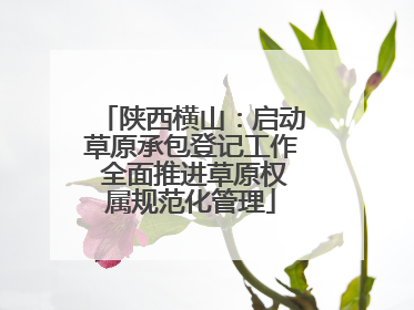 陕西横山：启动草原承包登记工作 全面推进草原权属规范化管理