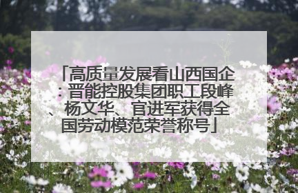 高质量发展看山西国企：晋能控股集团职工段峰、杨文华、官进军获得全国劳动模范荣誉称号