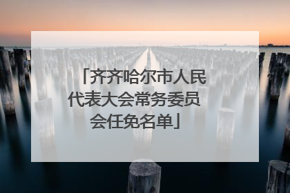 齐齐哈尔市人民代表大会常务委员会任免名单