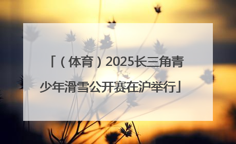 （体育）2025长三角青少年滑雪公开赛在沪举行