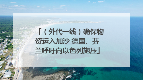 （外代一线）确保物资运入加沙 德国、芬兰呼吁向以色列施压
