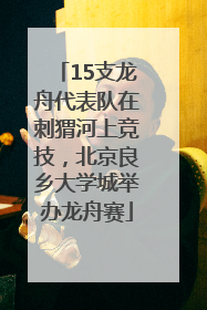 15支龙舟代表队在刺猬河上竞技，北京良乡大学城举办龙舟赛