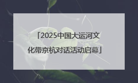 2025中国大运河文化带京杭对话活动启幕