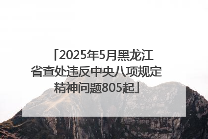 2025年5月黑龙江省查处违反中央八项规定精神问题805起