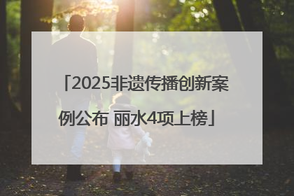 2025非遗传播创新案例公布 丽水4项上榜
