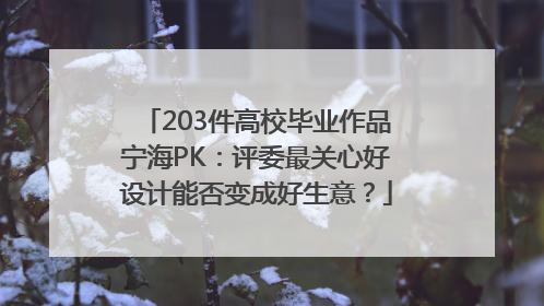 203件高校毕业作品宁海PK：评委最关心好设计能否变成好生意？