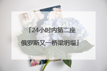 24小时内第二座 俄罗斯又一桥梁坍塌
