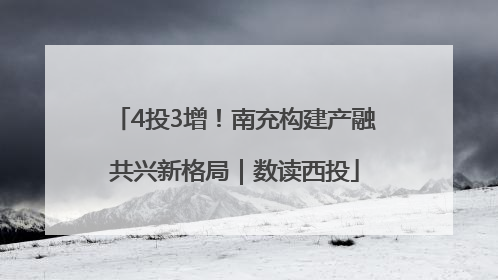4投3增！南充构建产融共兴新格局｜数读西投