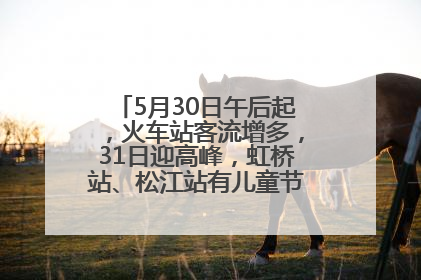 5月30日午后起，火车站客流增多，31日迎高峰，虹桥站、松江站有儿童节和端午亲子活动