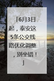 6月3日起，泰安这5条公交线路优化调整，别坐错！